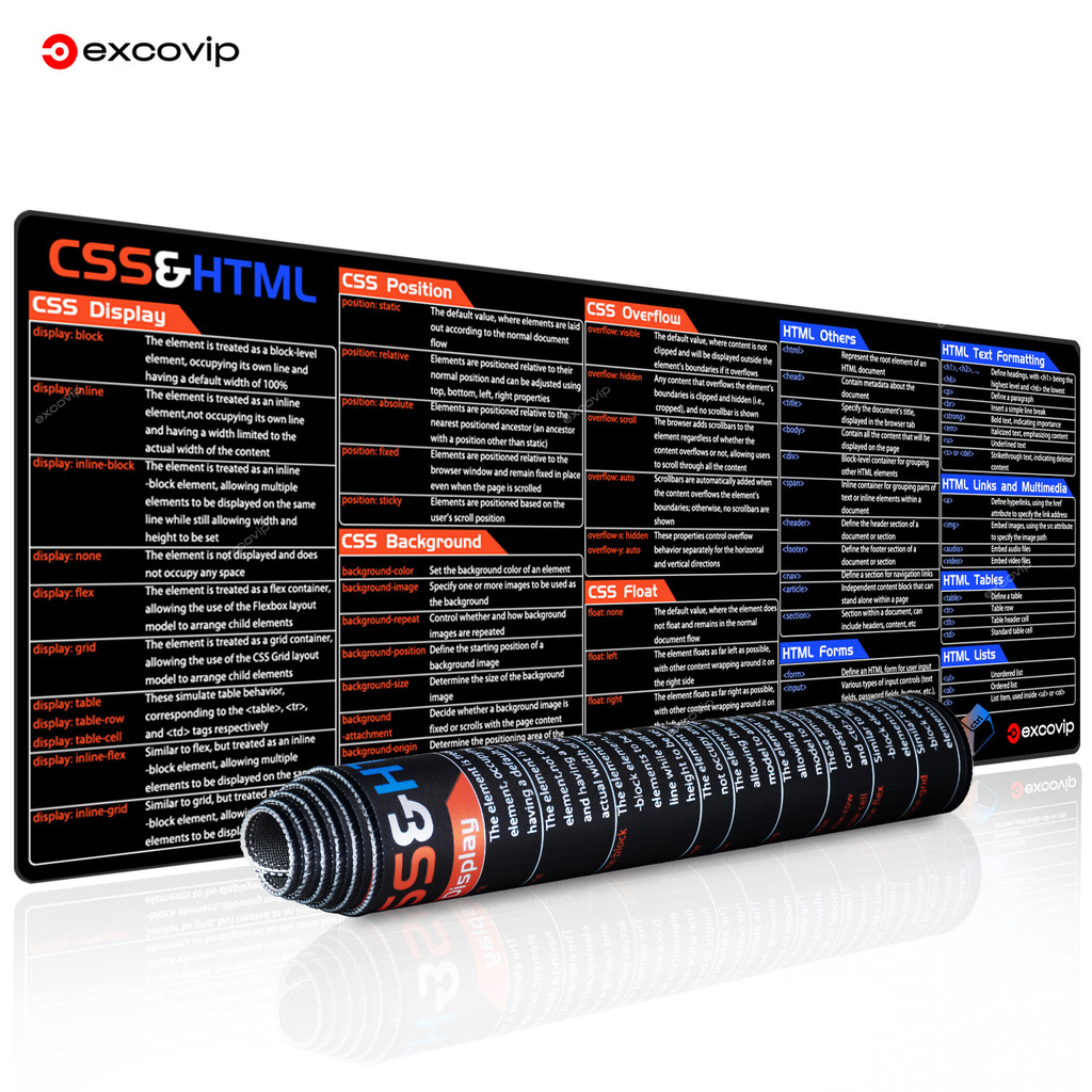 Jual EXCO CSS HTML Programming Mouse Pad Large Web Engineer Shortcuts ...