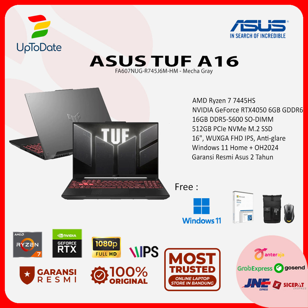 Jual Asus TUF Gaming A16 FA607NUG-R745J6M-HM Ryzen 7-7445HS 16GB 512GB ...