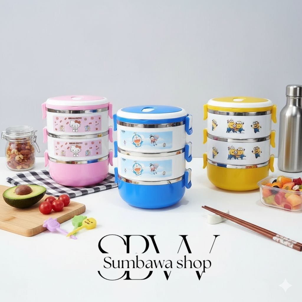 Jual RANTANG 3 SUSUN KARAKTER STAINLESS STEEL LUNCH BOX -SUMBAWA SHOP ...
