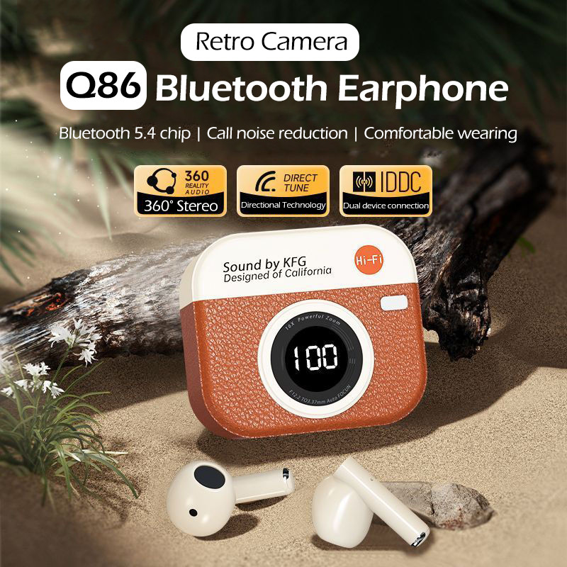 Jual OCTANE Q86 Retro TWS Bluetooth Earphone with Microphone HiFi ...