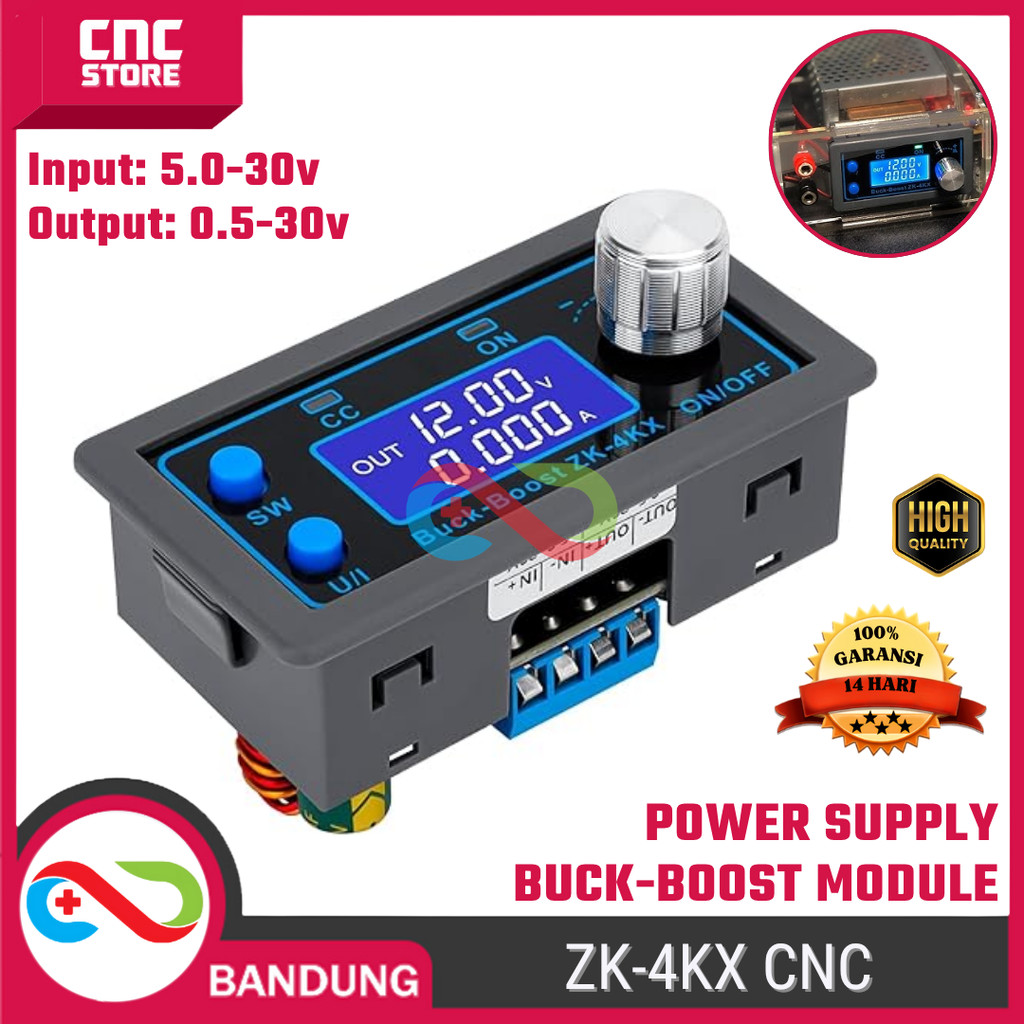 ZK-4KX CNC DC-DC Buck Boost Converter Module CC CV Voltage Regulator 0.5-30V 4A