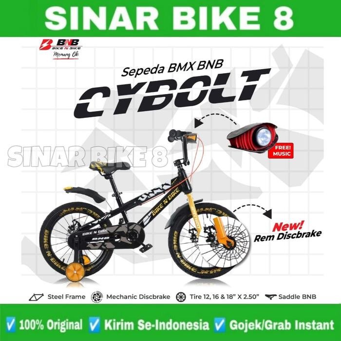 Jual Sepeda Anak Laki Laki BMX BNB Cybolt Ukuran 12 16 18 Ban 2.50 Disc ...