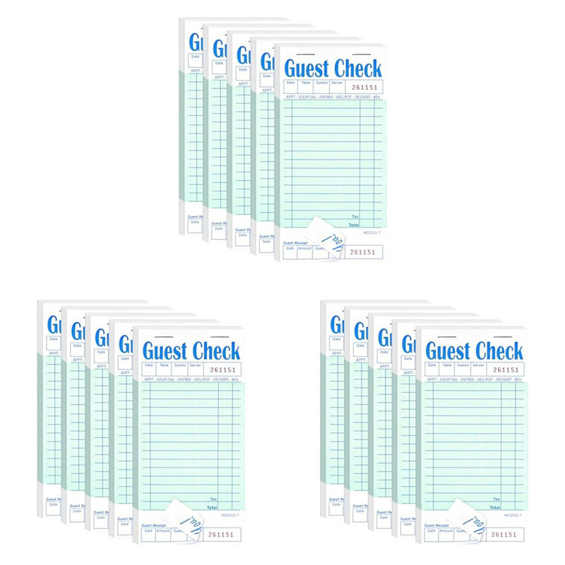 Jual N04R 15 Pack Guest Check Books, Server Note Pads For Restaurant ...