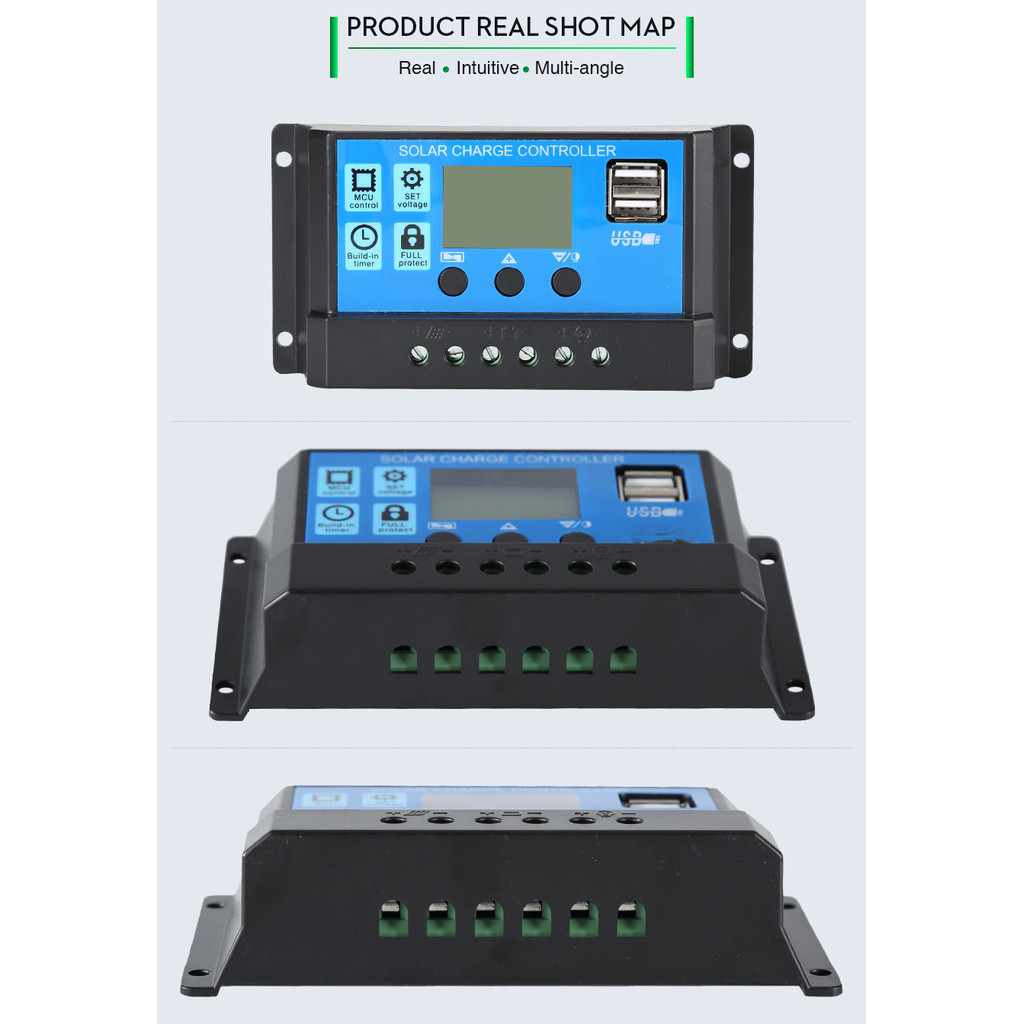Jual PWM Solar Charge Controller with Adjustable 12V 24V LCD Display ...