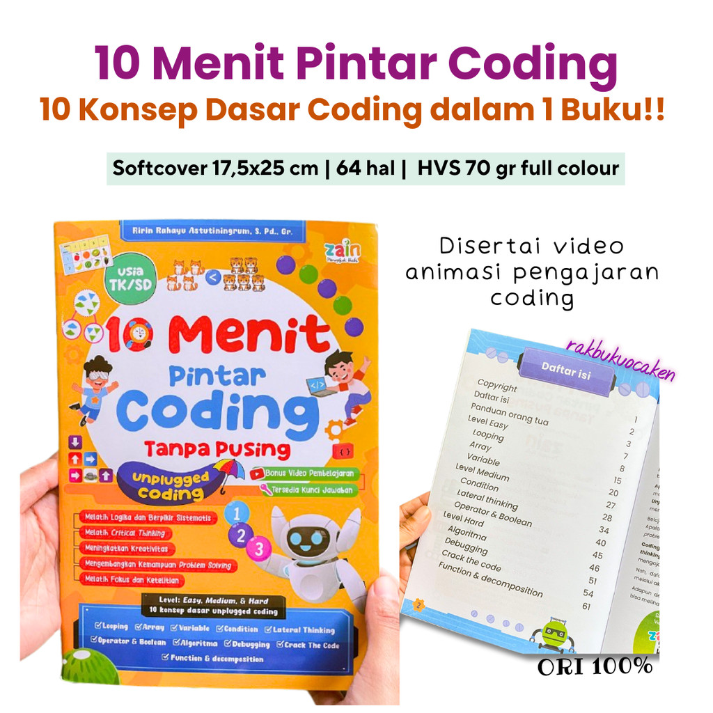 Jual Buku Coding Anak TK/SD - 10 Menit Pintar Coding Tanpa Pusing | Ayo ...