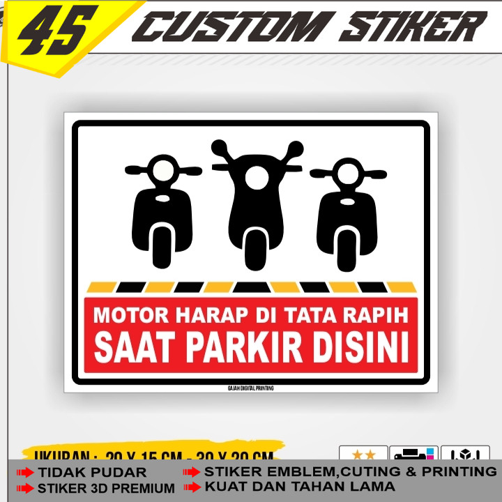 Jual Stiker Motor Harap Di Tata Rapi Saat Parkir | Shopee Indonesia