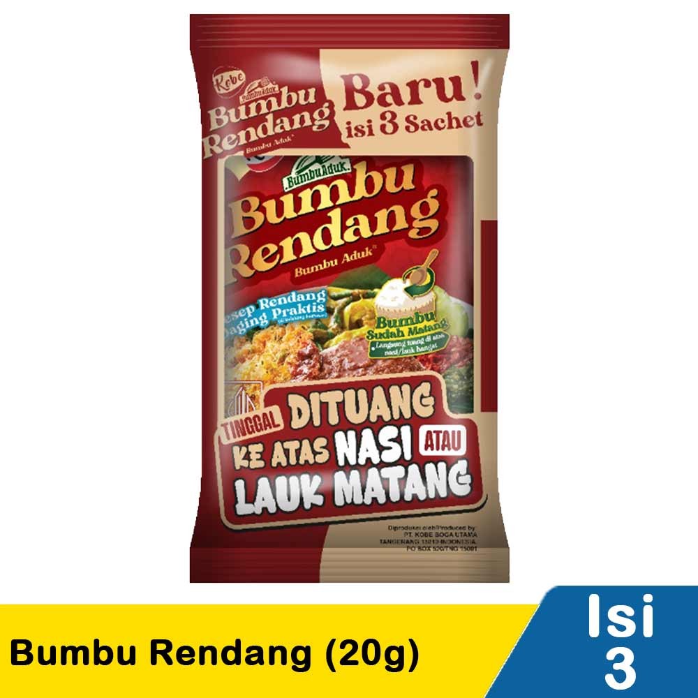 Jual KOBE BUMBU RENDANG 3x20g | Shopee Indonesia