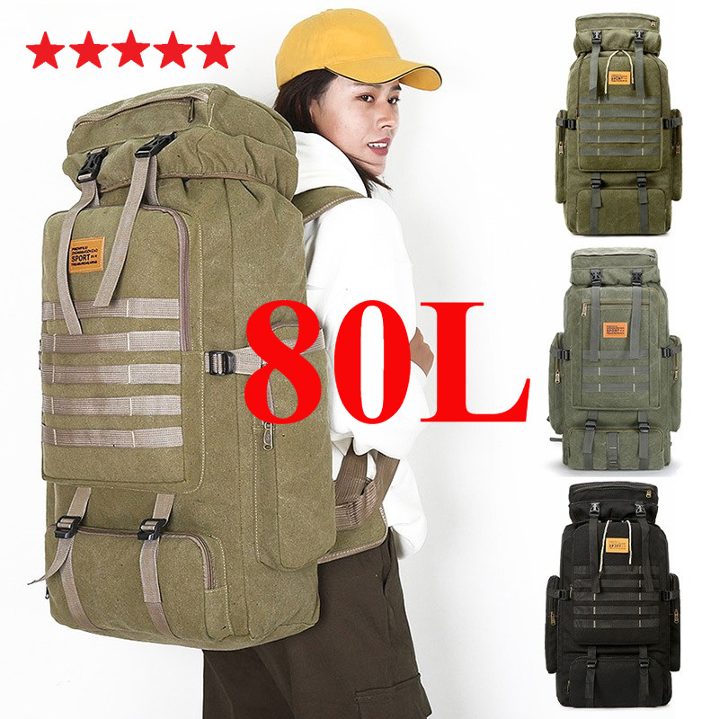 Besar 70-80L TAS RANSEL GUNUNG CARRIER DAN TAS PENDAKI Tas Tahan Air CAMPING Punggung Hiking Backpack OUTDOOR Large Travel Bag Backpacking