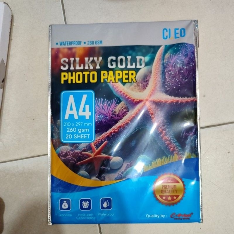 Jual (20pcs) Silky photo paper A4 260gsm cleo | Shopee Indonesia