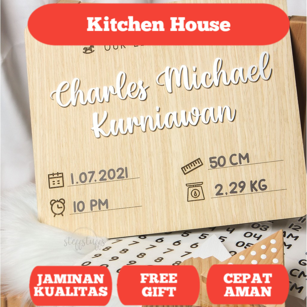Jual CHARLES HOSPITAL BOARD | Papan Nama Biodata Bayi Kado Kelahiran ...