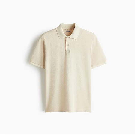 RK007 OURSIDE - Kaos Polo Shirt Pria Berkerah Lengan Pendek Polos Cream