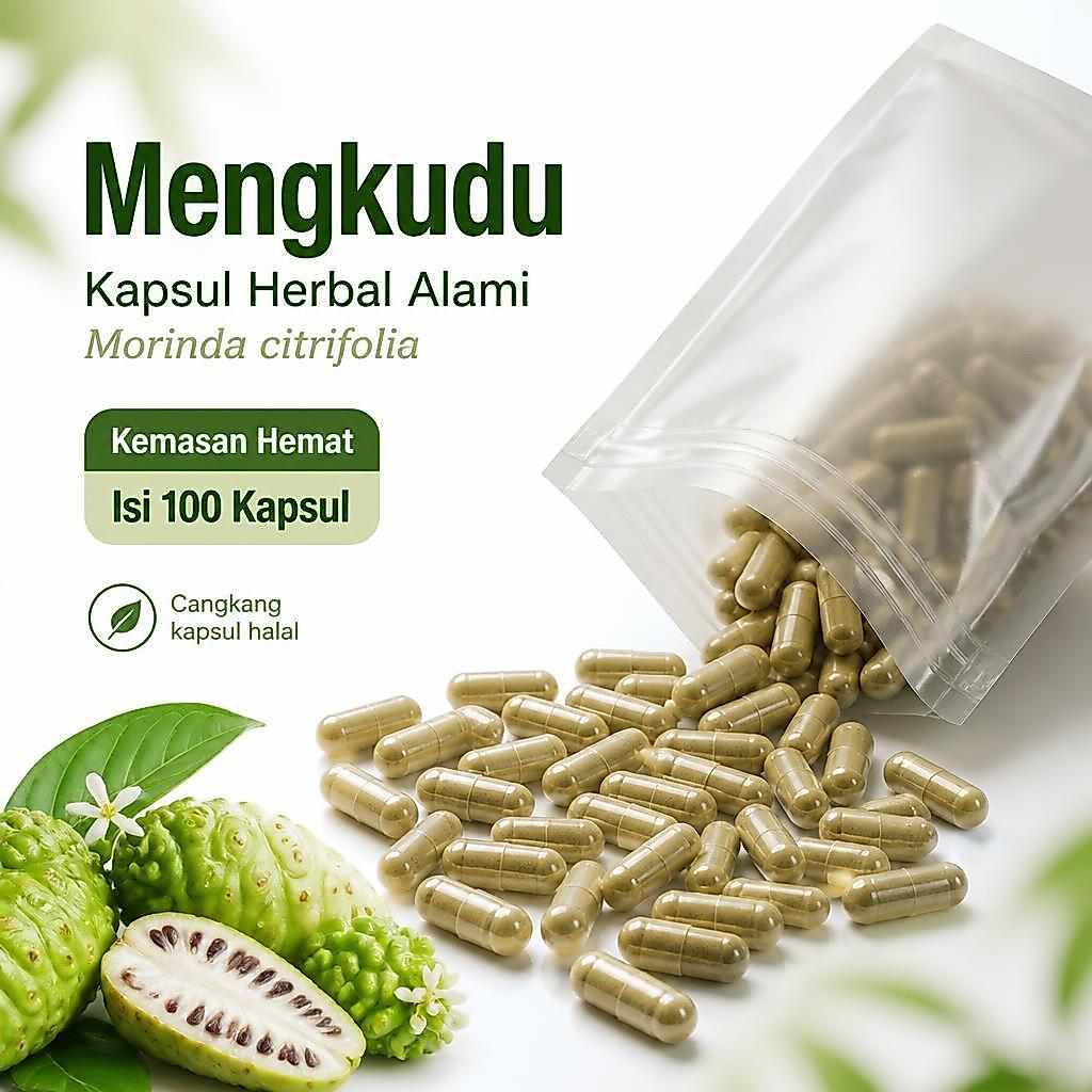 Kapsul Mengkudu Ekstrak Asli Obat Penurun Darah Tinggi Hipertensi Suplemen Vitamin Ampuh Isi 100