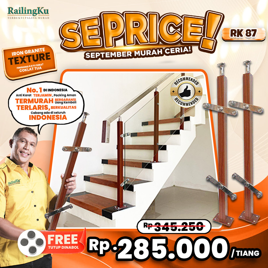 Jual Railing Tangga Stainless Wood Texture Railingku [SEPRICE!] RK 87 ...