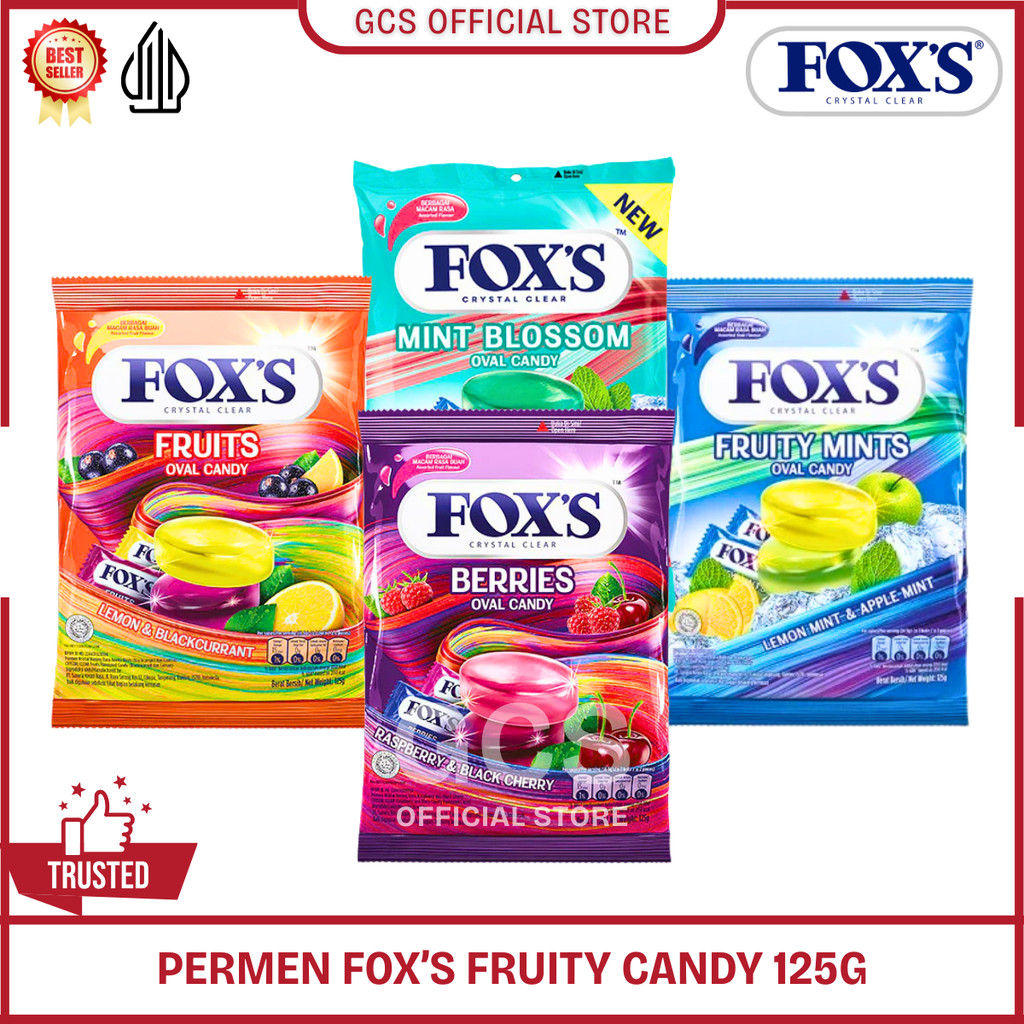 Jual Permen FOXS Oval Crystal Clear Candy Banyak Rasa Berries Fruits ...