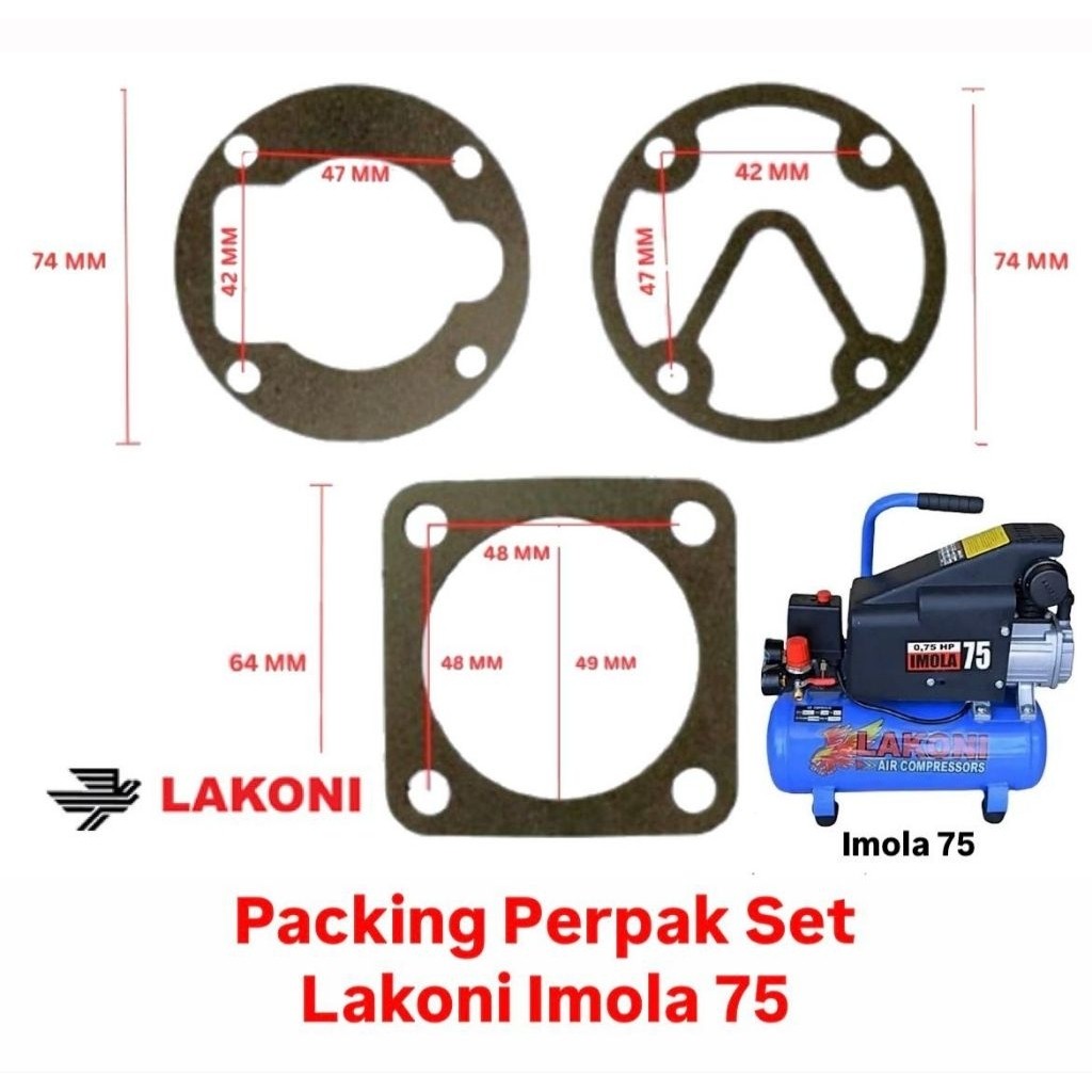 Jual Packing Perpak Set Kompresor Oli 3/4 PK - Sparepart Kompresor ...