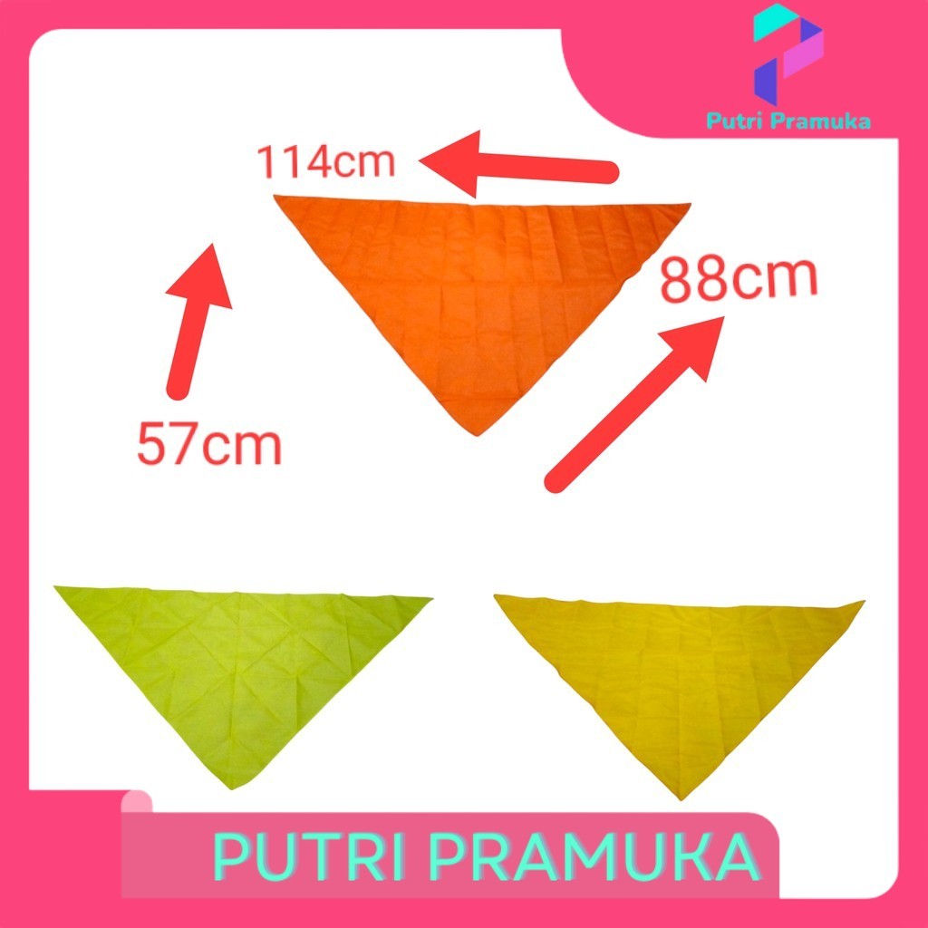 Jual Syal Polos Pmi Pmr Slayer Segitiga Orange Kuning mas Kuning kenari ...