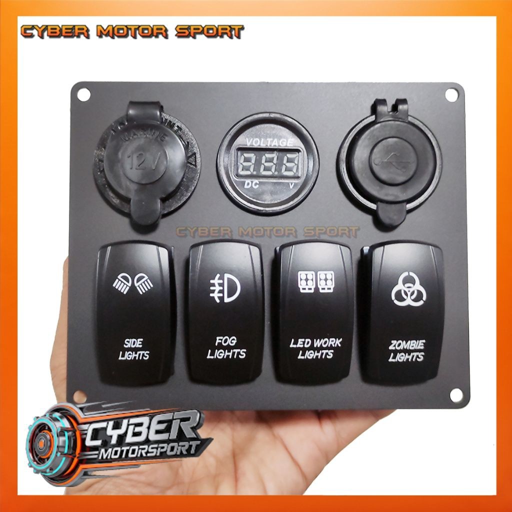 Jual dashboard panel mobil instrument saklar 4 tombol usb charger volt ...