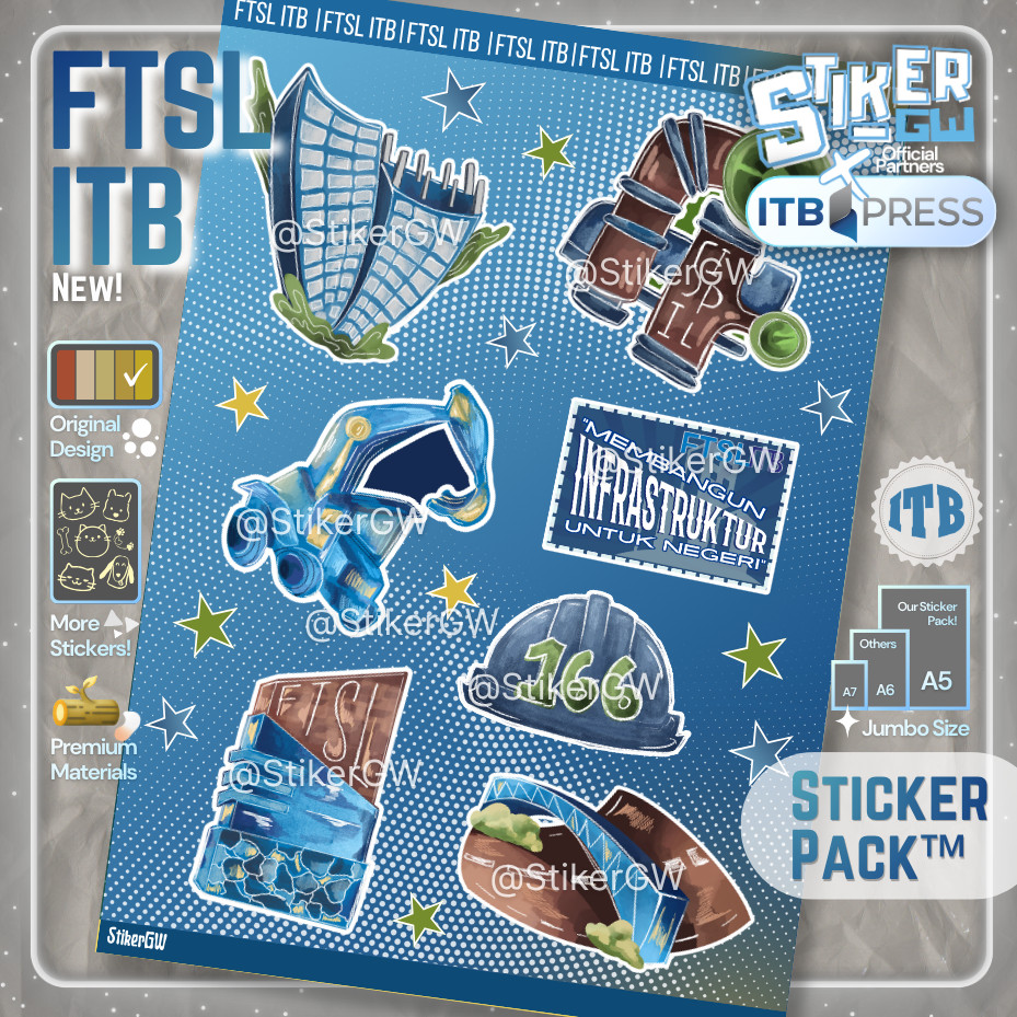 Jual [BERIZIN RESMI] Sticker Pack FTSL ITB | STIKER FAKULTAS TEKNIK ...