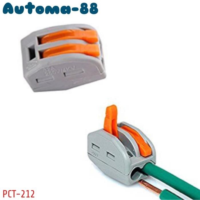 Jual Wago 2pin Quick Connector 222-412 Terminal Block PCT-212 Clamp 2 ...