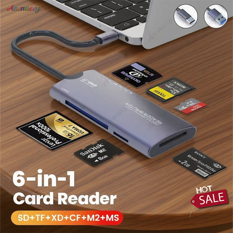 Jual 【COD】Type-C 6-in-1 card reader USB C high speed adapter, all in ...
