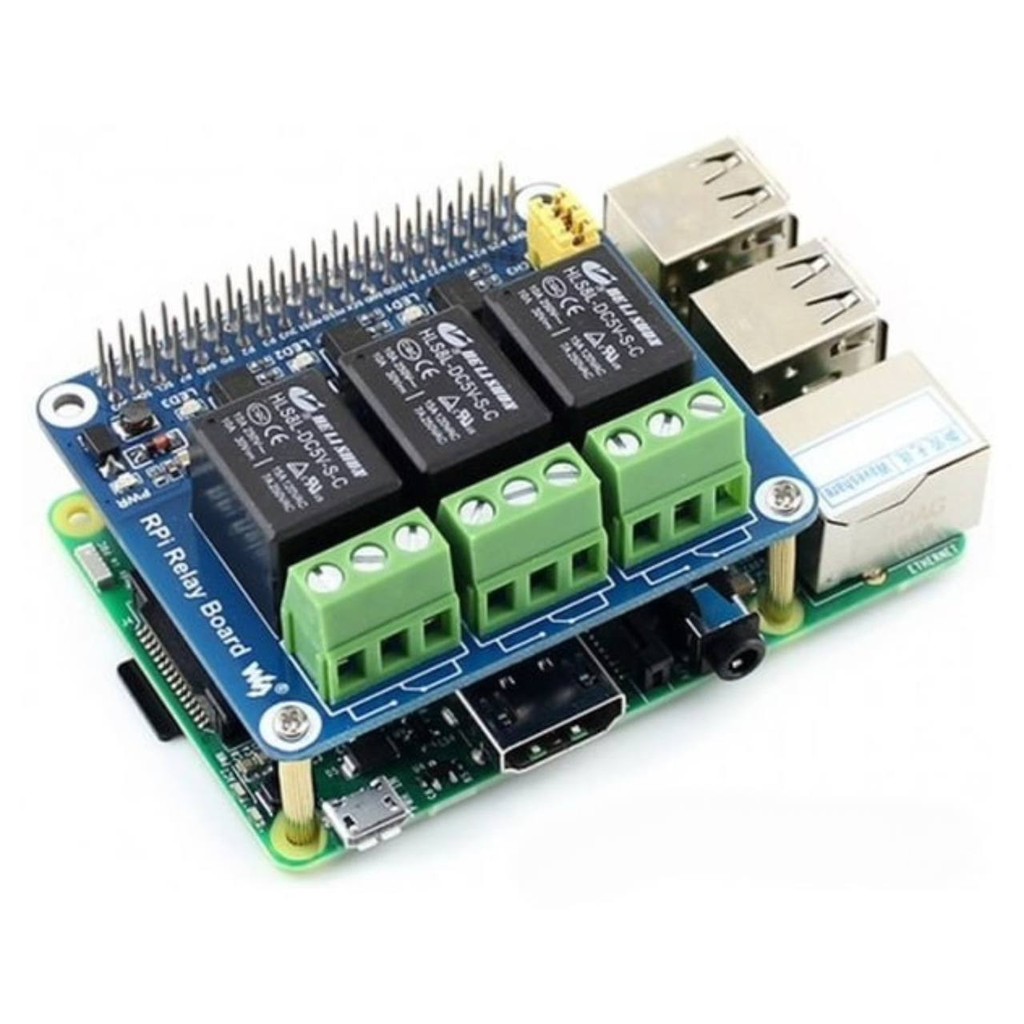 Jual RPi Relay Board, Raspberry Pi relay module (3 relays for 250VAC/5A ...