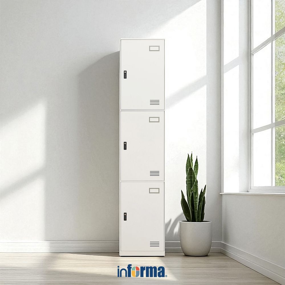 Jual Informa Carter V2 Loker Numeric Lock 3 Pintu Metal - Putih Locker ...