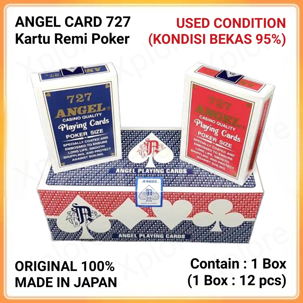Jual Kartu Remi ANGEL 727 Original Made in Japan BEKAS (1 BOX) Poker ...