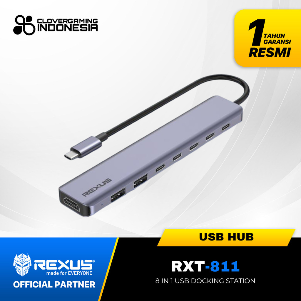 Jual Rexus RXT811 RXT-811 USB Hub 8 in 1 Docking Station HDMI USB C & A ...