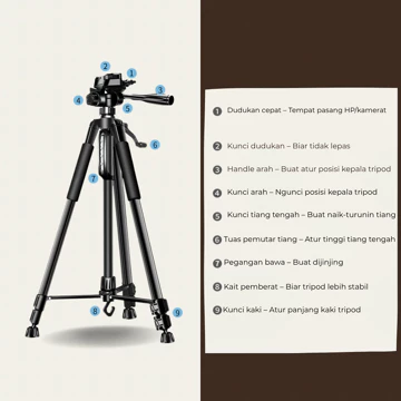 Tripod Premium Bluetooth Remote Bag Profesional Tripod HP Premium Tripod Stabil Tripod Anti