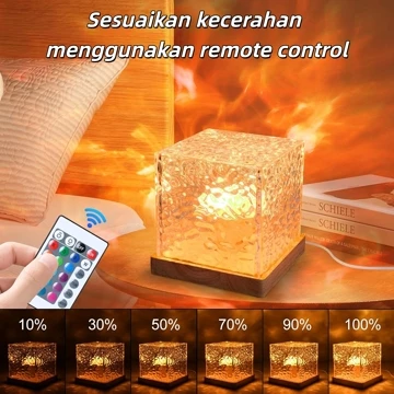 Lampu Kristal Meja RGB 16 Warna Sentuhan Dekorasi Romantis Cocok Ruang Tamu Kamar Tidur