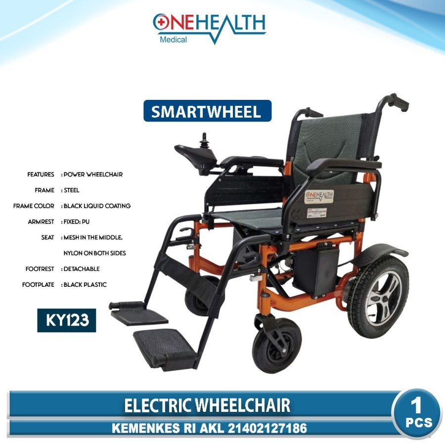 Jual Onehealth Smartwheel Electric Wheelchair Orange Kursi Roda ...