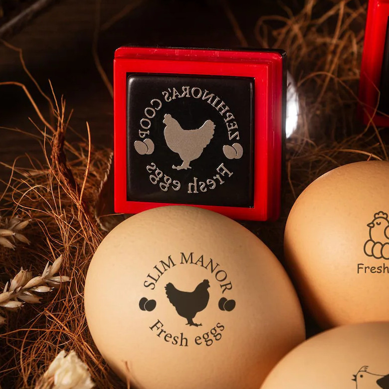Jual Personalized Egg self inking Stamp | Custom Egg packing box Stamps ...