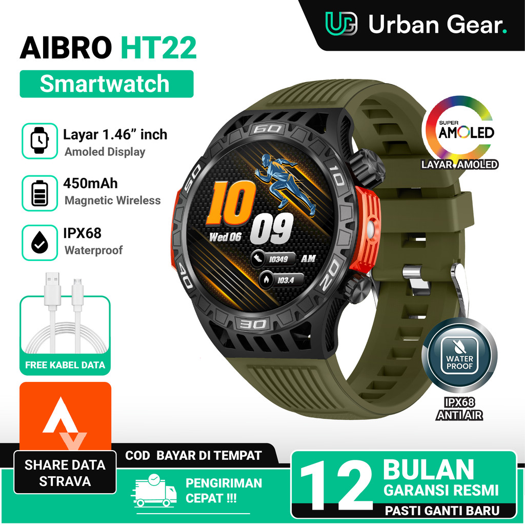 Jual ( SUPPORT STRAVA ) AIBRO Smartwatch HT22 | NFC Support | Hi-Fi ...