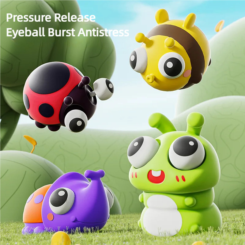 Jual Pop Eye Cartoon Insect Animal Squishy Squeeze Novelty Toy Squishy ...