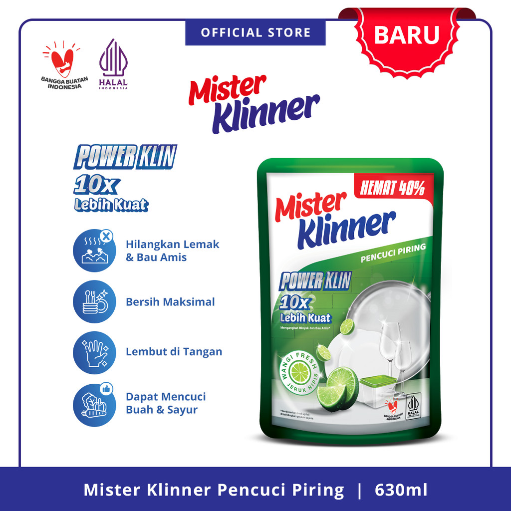 Jual Mister Klinner Cairan Pencuci Piring 630 ml | Shopee Indonesia