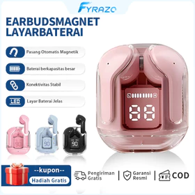 HK3 Earphone Bluetooth Nirkabel Transparan Layar Sentuh Cerdas LED Daya Latensi Rendah Stereo