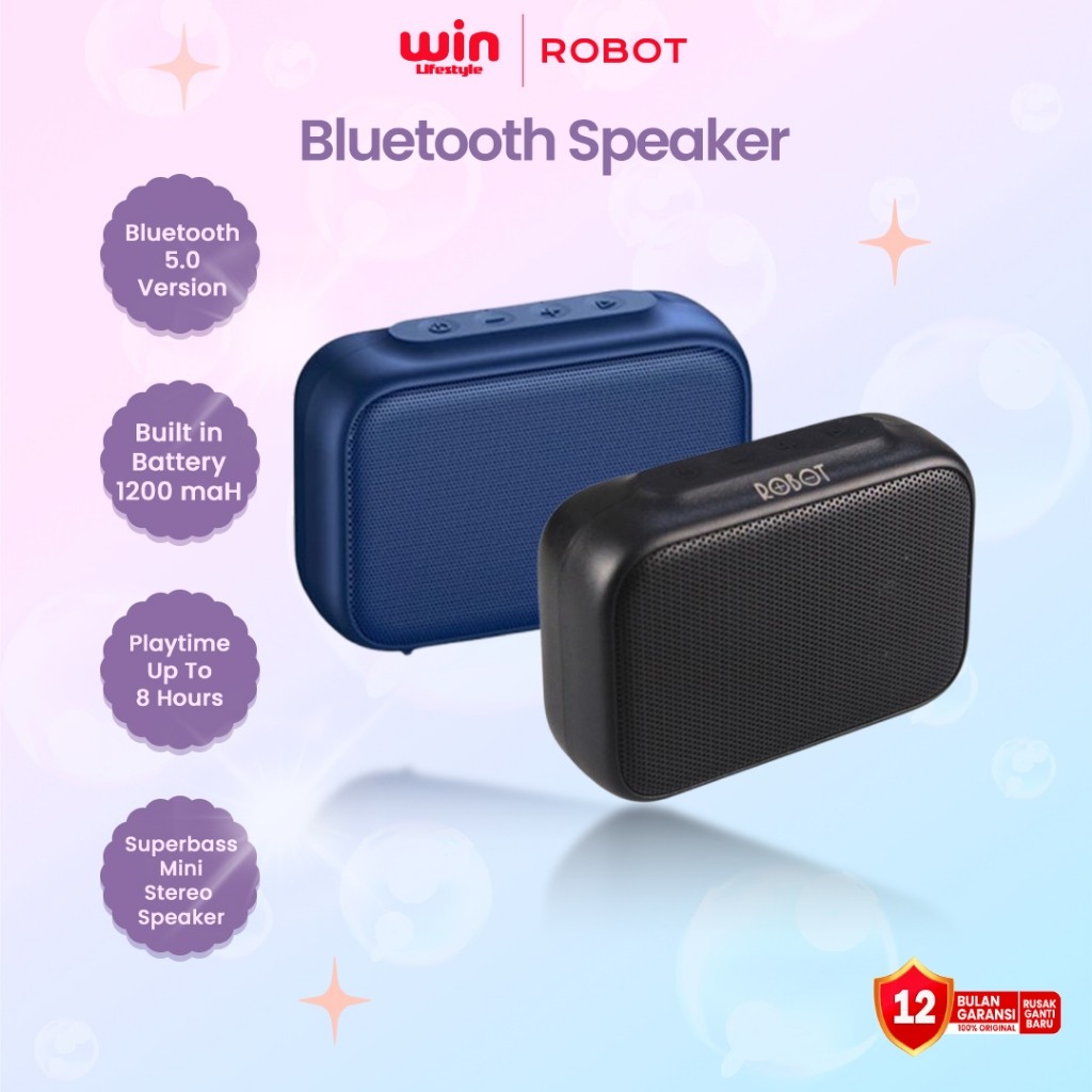 Jual ROBOT RB100 Speaker Bluetooth Bluetooth 5.0 TWS Hi-Fi Sound ...
