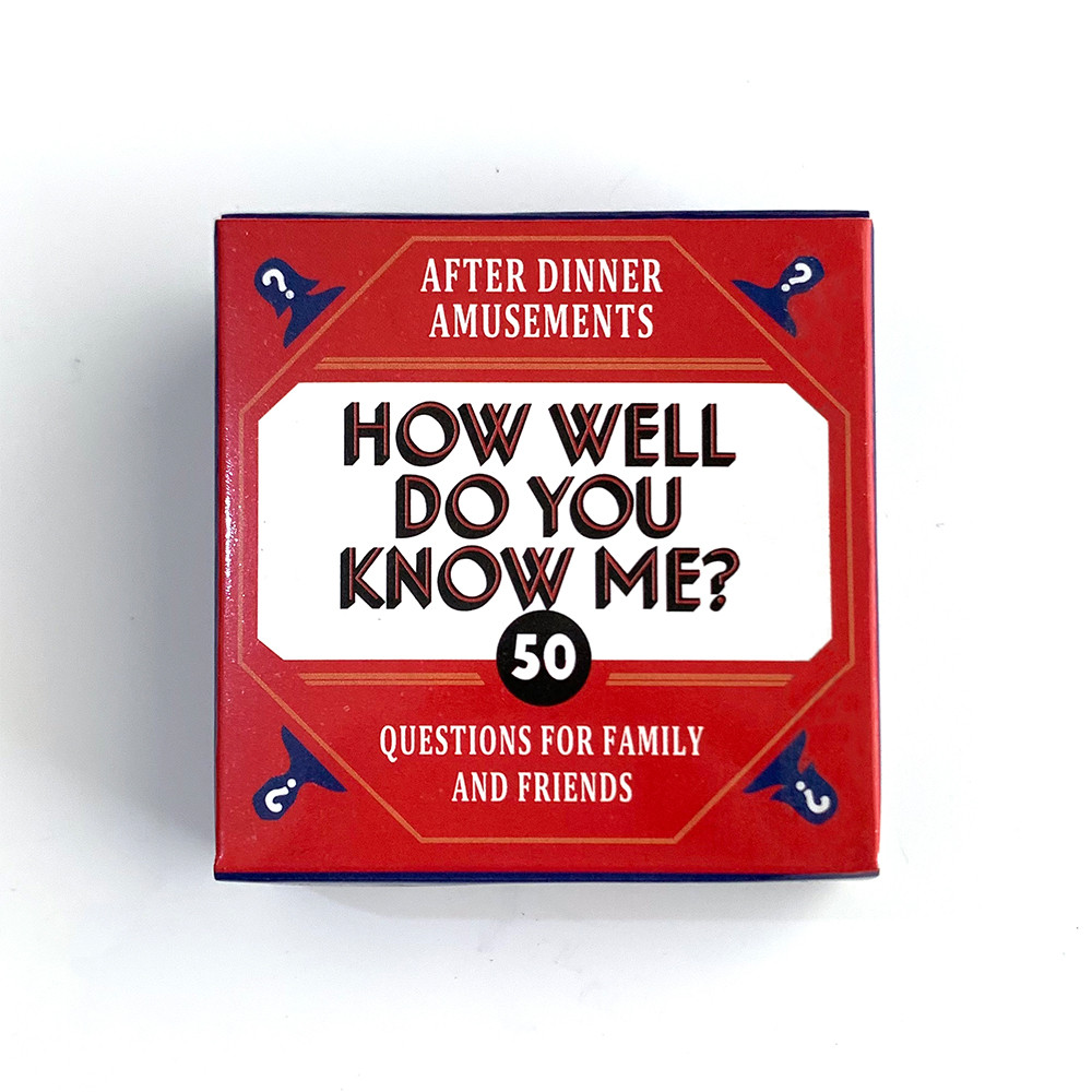 Jual mini box. - How well do you know me? - Game Board Game Card ...
