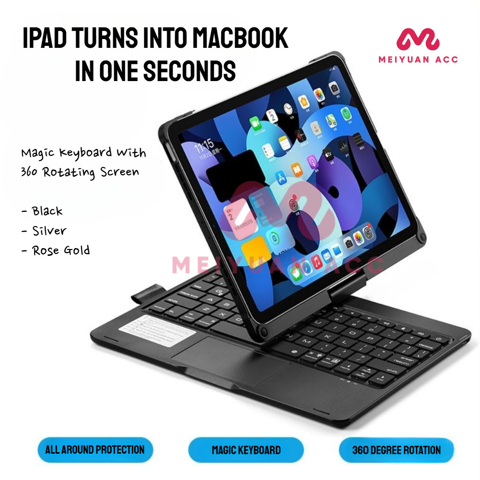 Jual Magic Keyboard Rotate 360 Bluetooth RGB Backled Touchpad Pen Slot ...
