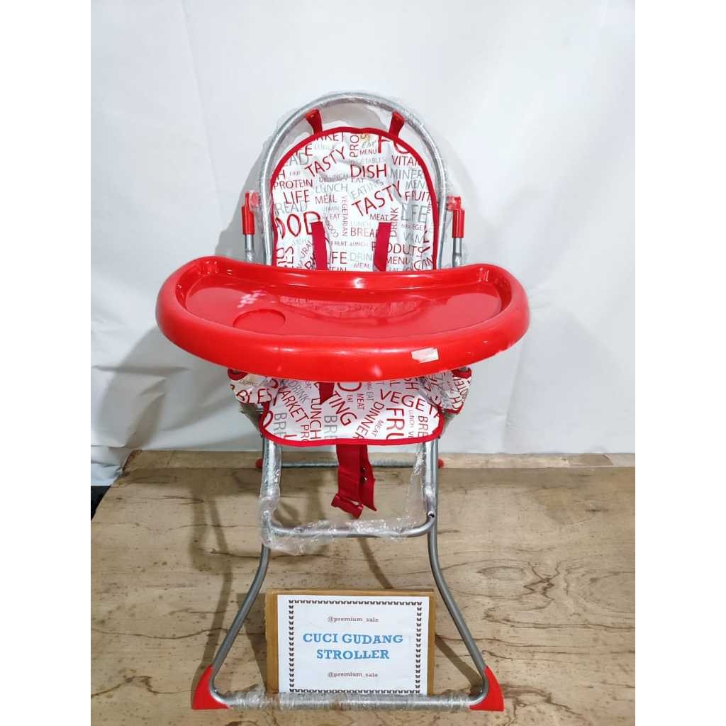 Jual PROMO Baby High Chair Motif New Merah Kursi Tinggi Rendah Makan ...