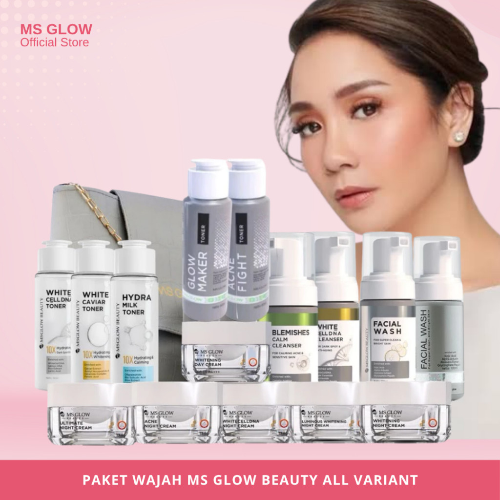 Jual MS GLOW BEAUTY PAKET WAJAH SKINCARE 1 SET LENGKAP | Shopee Indonesia