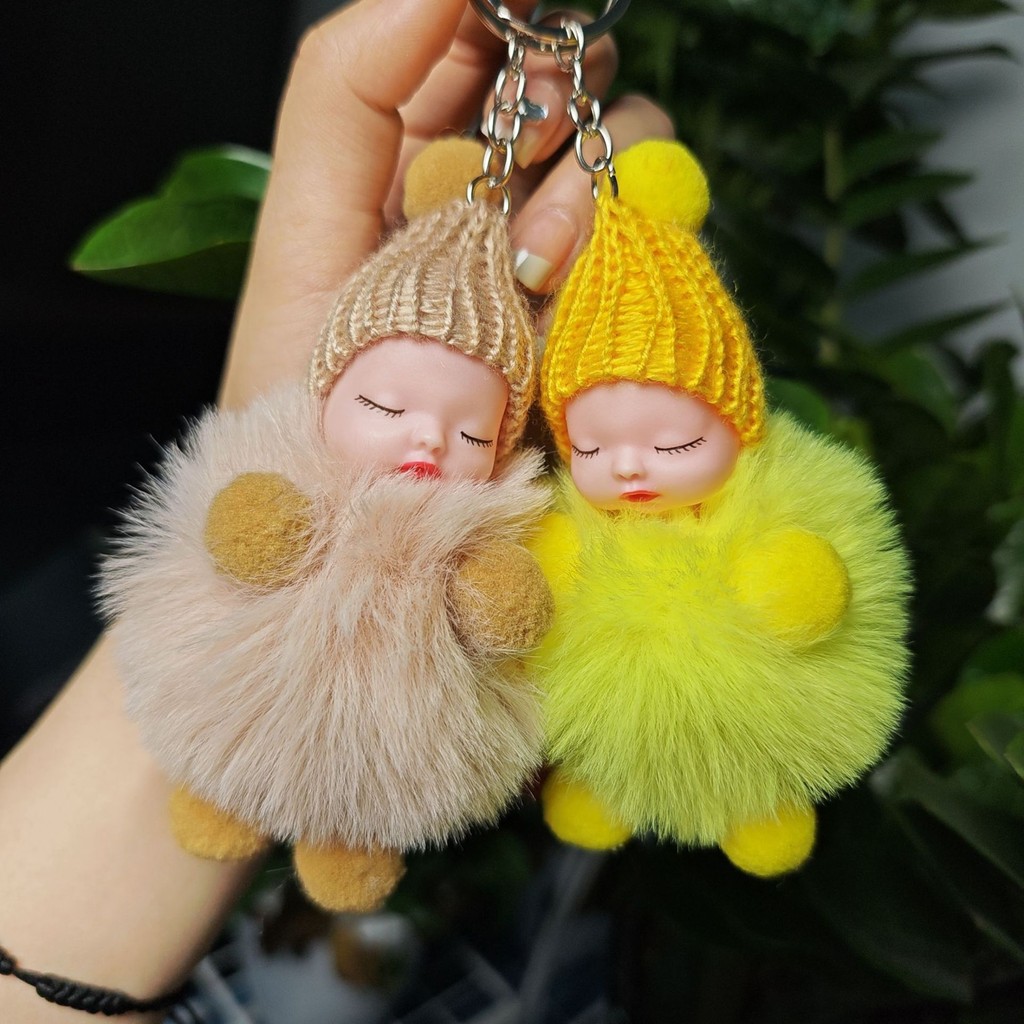 Jual Gantungan Tas Boneka Tidur Bulu, Aksesoris Imut untuk Tas dan