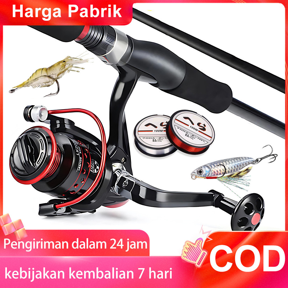 Joran Pancing Set Shimano Reel Set Pancing 1.8m/2.1m Joran Pancing 1000-4000 Reel Pancing 100M Senar Pancing Umpan Combo pancingan set lengkap/pancing 1 set lengkap kuat / joran pancing 1 set murah / pancing casting full set / Set Alat Pancing Murah