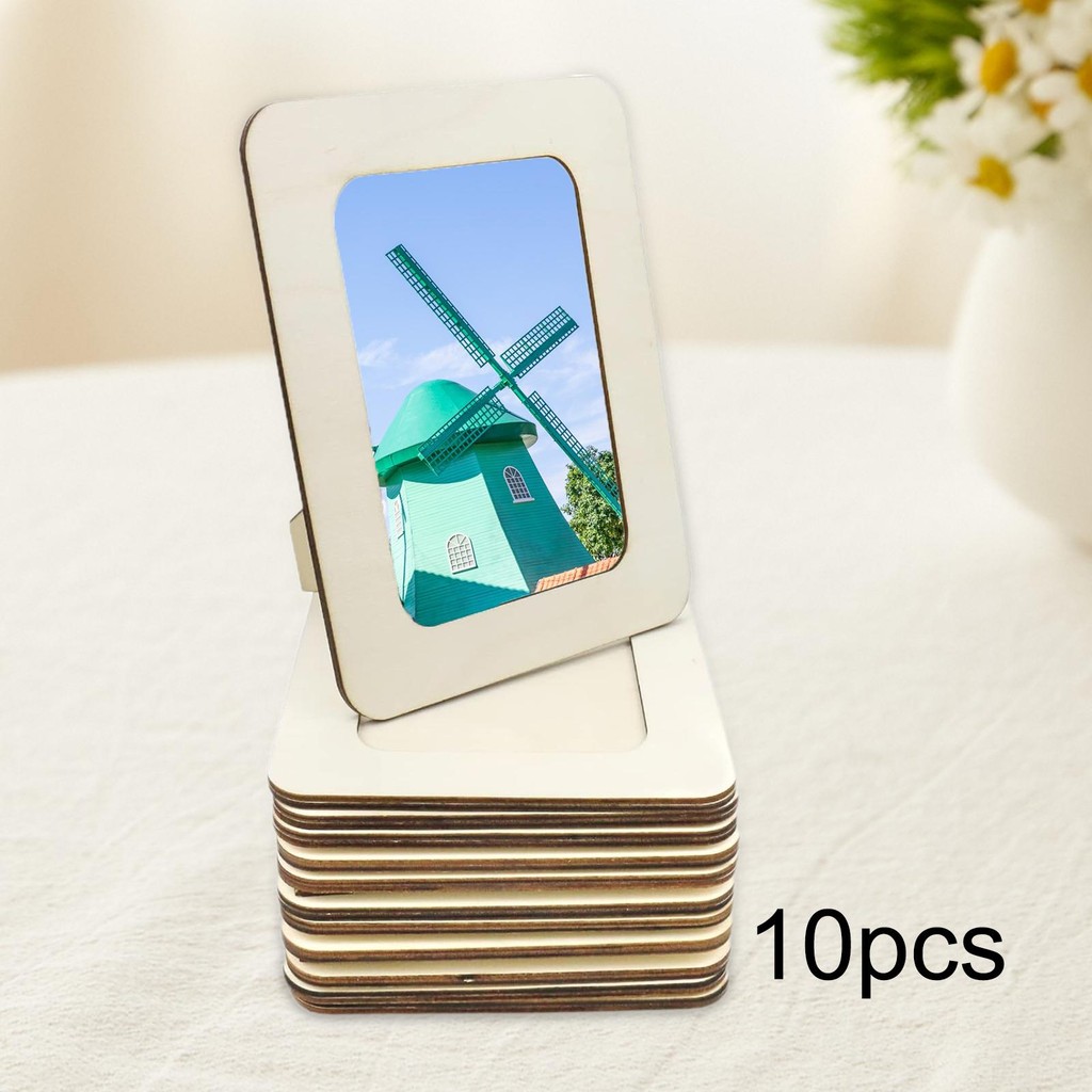 Jual 10x Photo Frames Unfinished 6inch Rectangular Standing Frame Craft ...