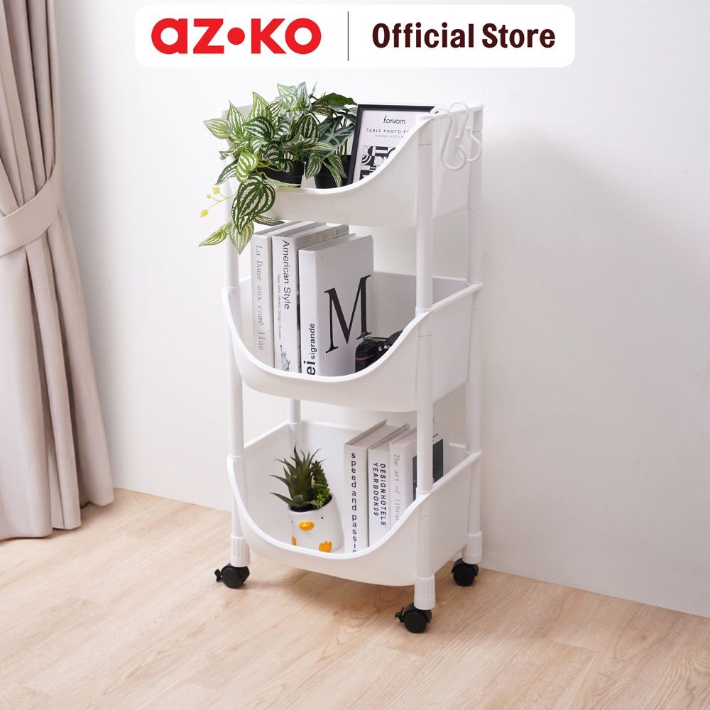 Jual AZKO Stora Rak Troli 3 Tingkat Big Opened - Putih Trolley Rack Rak ...