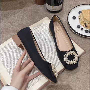Meirong Sepatu Flat Shoes Putih Korean Style Wanita Import Empuk Flat Shoes Kerja 2026 35 40