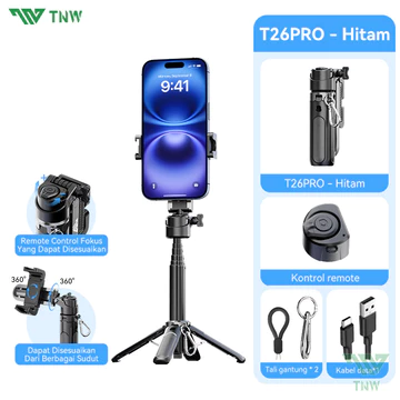 TNW T26Pro 3 IN 1 Extendable Grip Tripod Tongsis Mini Selfie Stick Zoom Remote Control Tripod