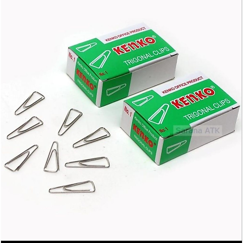 Jual KENKO Clip Trigonal Paper Clip no 1 / no 3 / no 5 - Box isi 60 Pcs ...