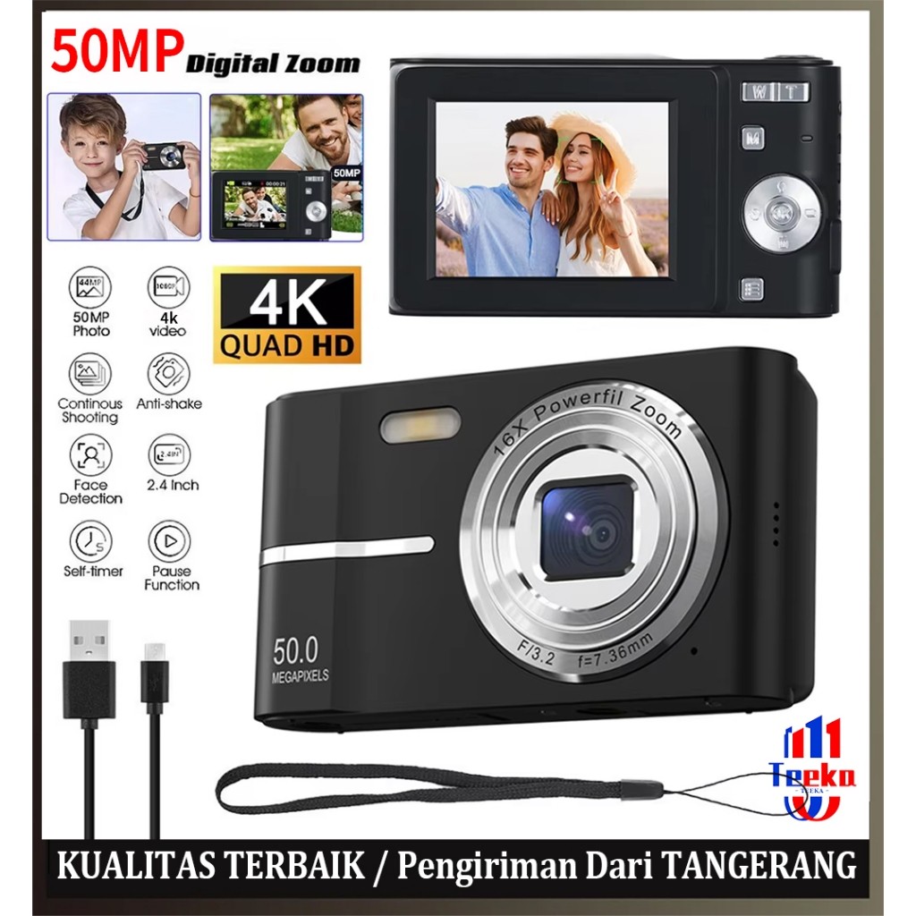 Jual TEEKA 4K Kamera Digital 64MP 16/18X Digital Zoom Digicam Kamera ...
