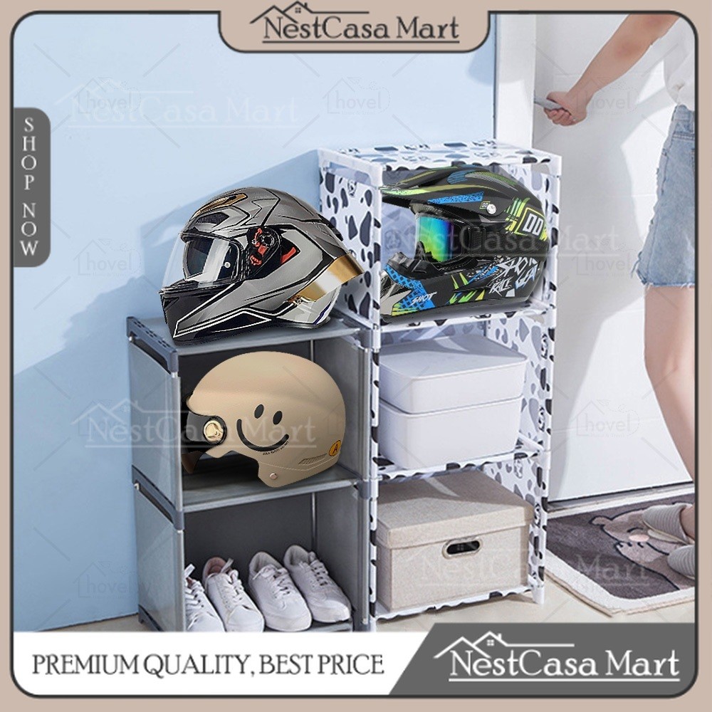 Jual Rak Helm Susun Lemari Serbaguna Tempat Sepatu Helm Portable Kokoh ...